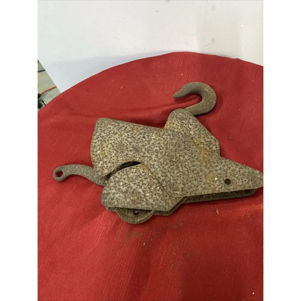 Antique Cast Iron Double Pulley With Lever~Farm Equipment-Fence Stretching